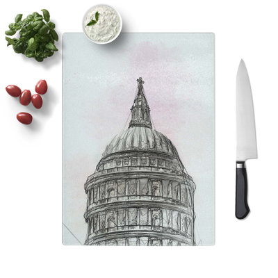 Tempered Glass St. Paul's Cathedral Sketch Chopping Board