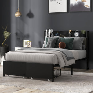 Petit Vegan Leather Storage Bed with 2 Drawers