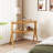 24.6'' Tall End Table Side Table With 2-Tier Storage Shelves And Solid Wood Legs-1284300812
