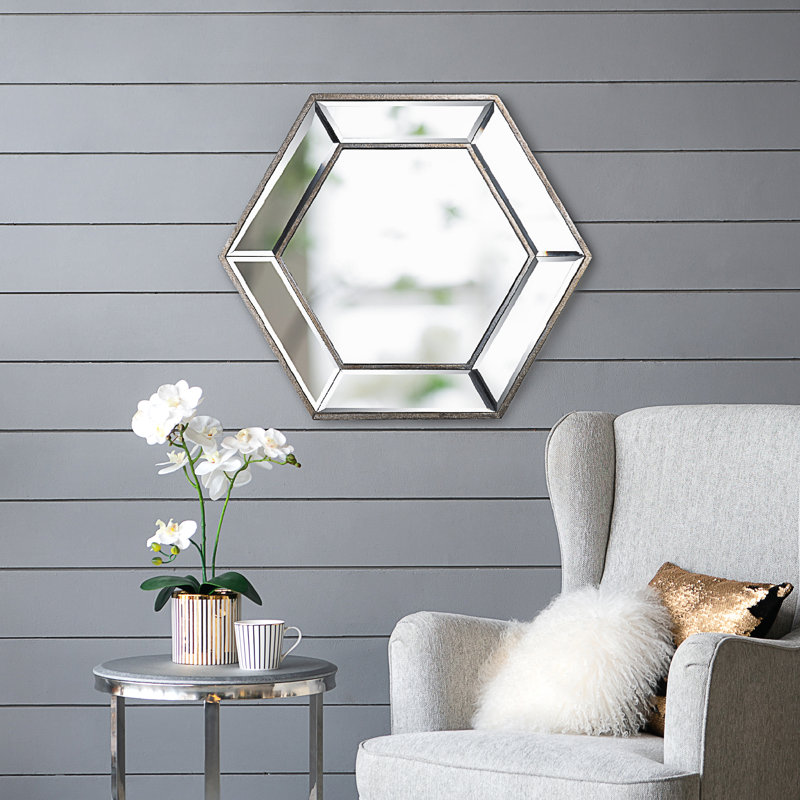 Miroir mural 20 po x 18 po Hexagon