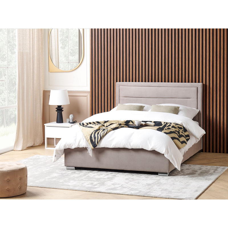 Atziry Upholstered Bed, Double (4'6), Taupe