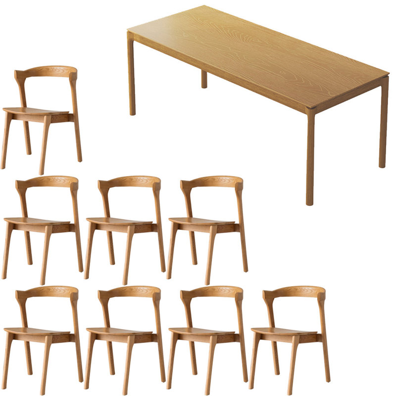 Nordic style rectangular dining table set., 29.5"H x 78.7"L x 31.4"W