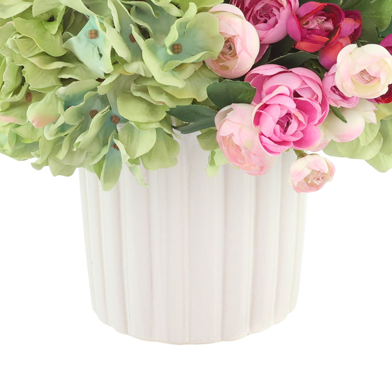 Floral Centerpiece with Hydrangeas and Ranunculus
