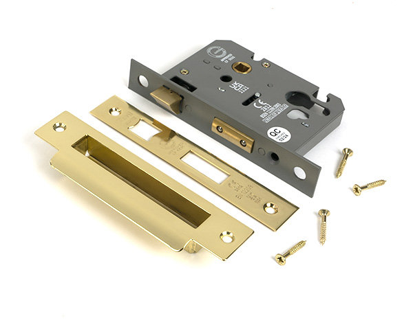 Polished Bronze 3" Euro Profile Sash Lock, Polished Brass