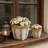 2-Piece Cement-Weave Pattern Planters with V Design — 10-Inch Stylish Planting Containers for Creating a Personalized Garden Space