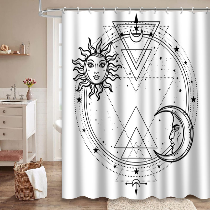 Rideau de douche Mystical Sun Moon Star, L 72 po x l 72 po