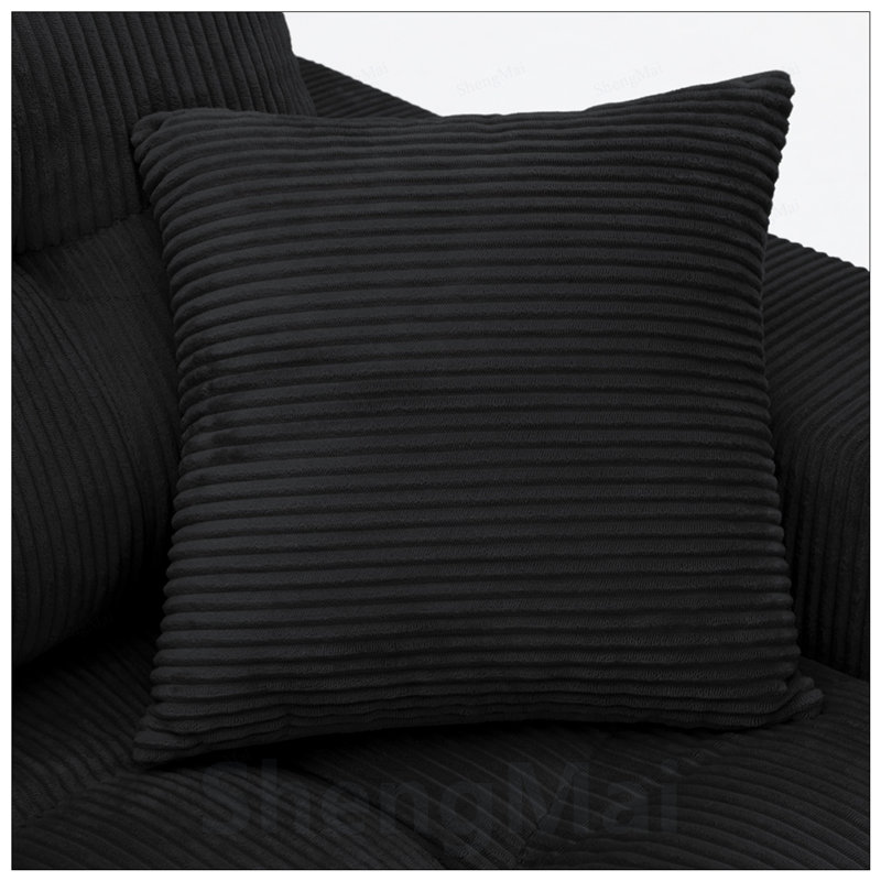 Canapé-lit en coin avec méridienne à compression Corduroy, canapé modulaire en forme de L avec éponge à haute densité, aucun assemblage requis pour le salon, appartement, chambre d'amis