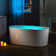 Whirlpool & Air Bubble Heated Freestanding Soaking Double Eened Bathtub with LED Control Panel, Chromatherapy