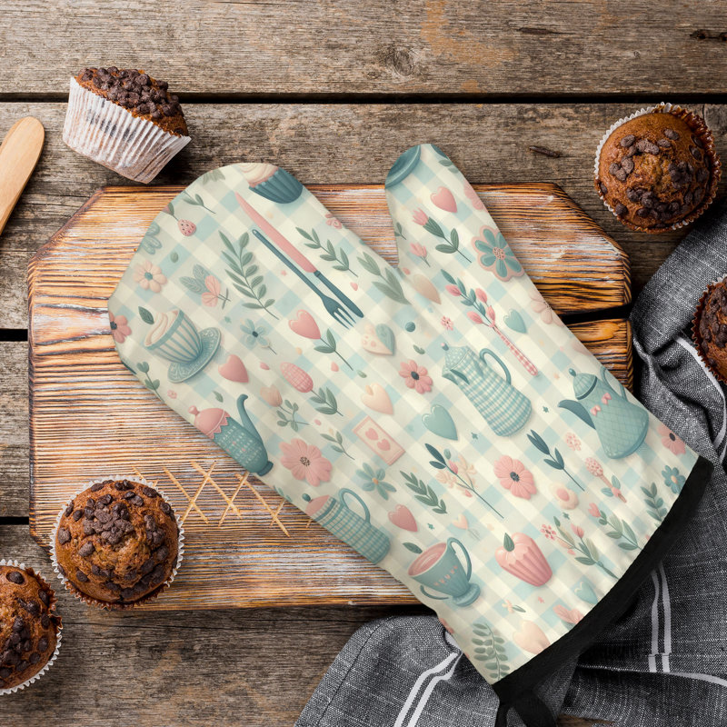 Gingham Variety Oven Mitt Cotton Twill