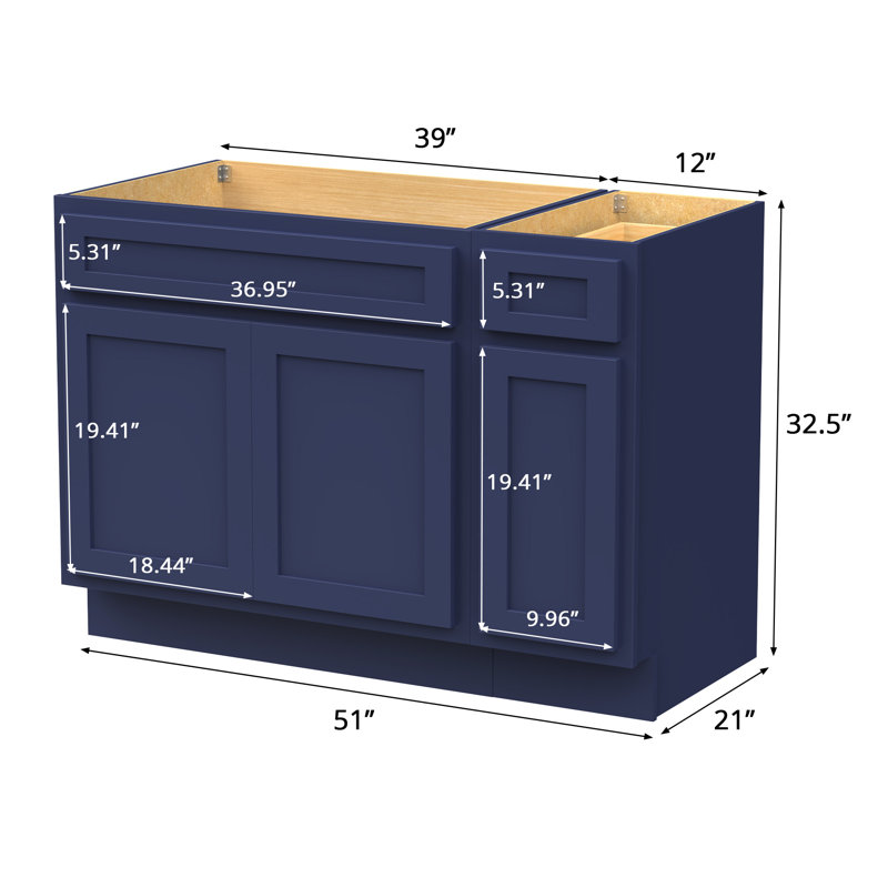 51 base de meuble-lavabo simple seulement, Bleu