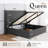 Upholstered Lift-Up StorageBed with Wingback Headboard,Queen,Dark Gray-1557355667-1557355679