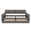 Queen Size Upholstered Platform Daybed With Two Storage Drawers, Lambswool Upholstered Bed Frame With USB, No Box Spring Needed-1963261219