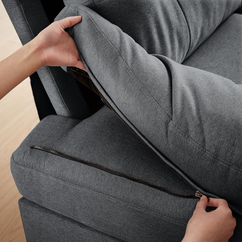 Laith Upholstered U-Shaped Sectional Symmetrical, Charcoat Fabric