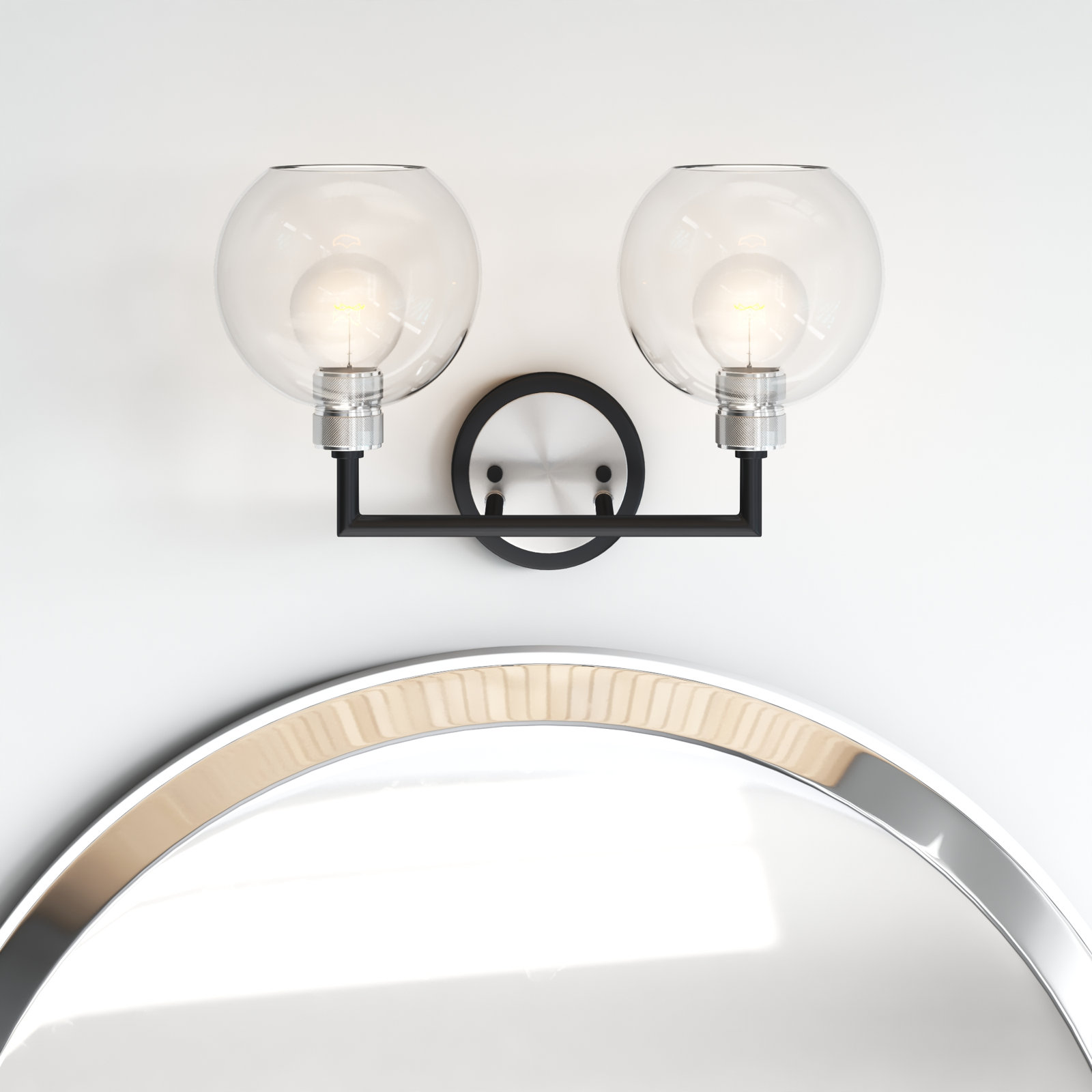 Davian 2 Light Transparent Dimmable Vanity Light