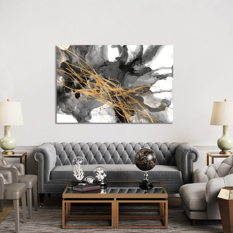 Golden Vortex II by Jennifer Goldberger - Wrapped Canvas Print, 152.5 cm H x 101.5 cm W