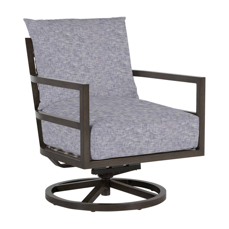 Santa Barbara Swivel Patio Chair, No Welt, Indigo Velvet, Standard Plus