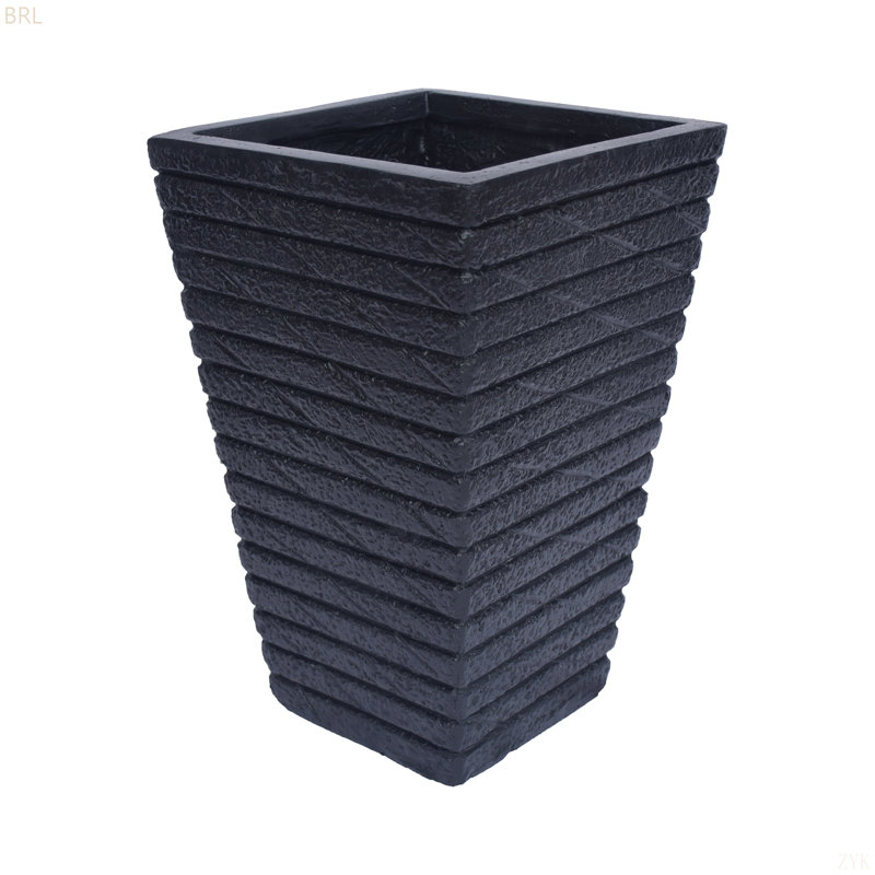 Urne à fleurs carrée texturée pour décoration extérieure moderne