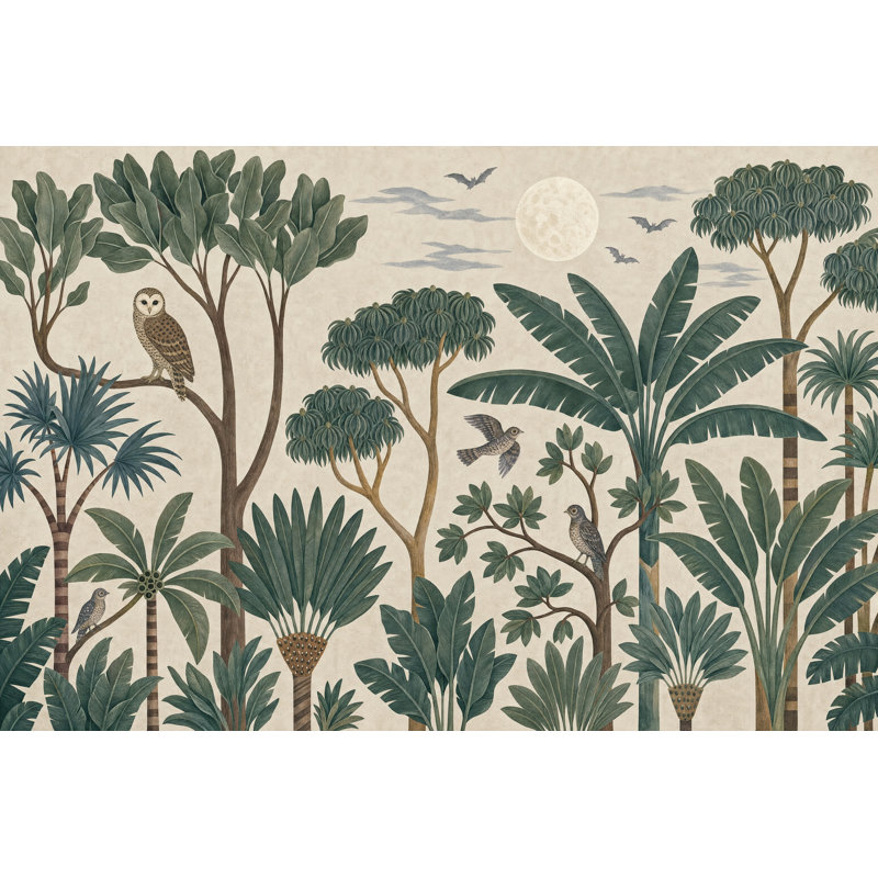 Papier peint jungle tropicale, botanique, Non-Woven Nonpasted, 160 po x 108 po