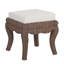 Tabouret de coiffeuse en rotin tissé 18,5 po Rowan avec coussin rembourré blanc et fauteuil de maquillage en bois de manguier noir-482760534