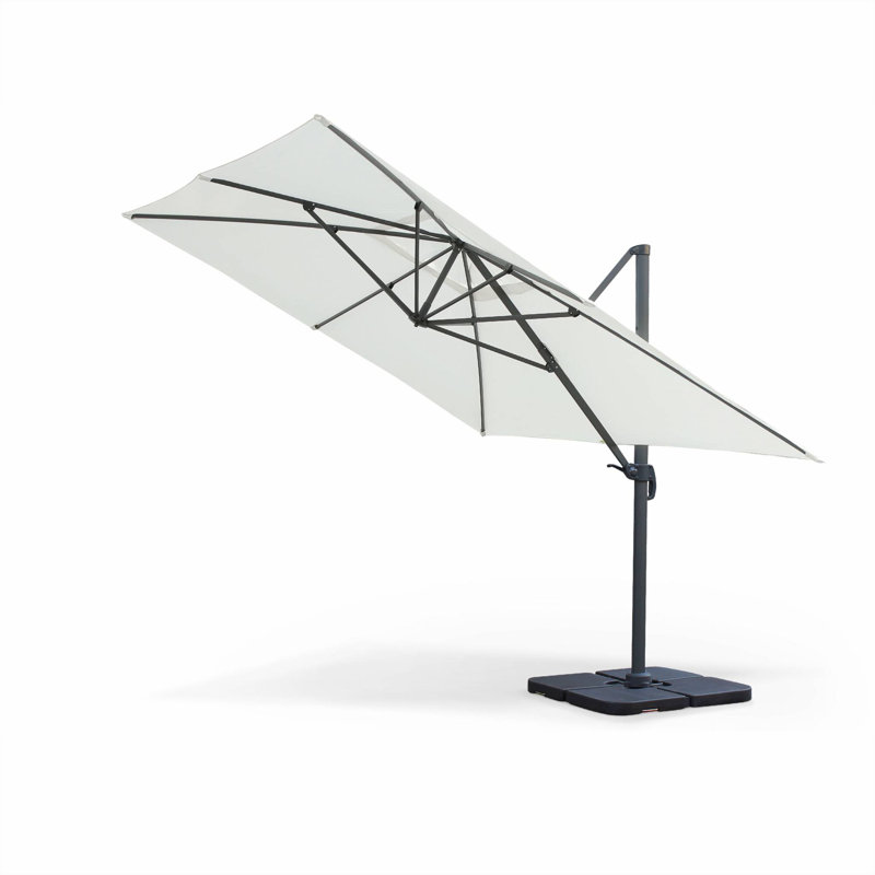 Alaisia 300cm Cantilever Parasol, Off-White, 260cm H x 300cm W x 300cm D