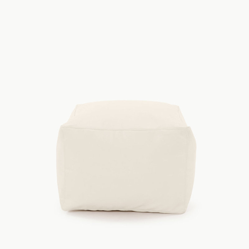 Square Pouf, Ivory 
