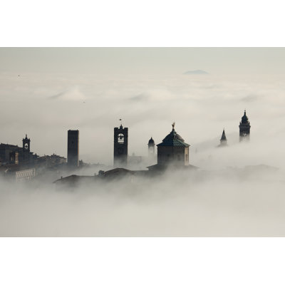 Harare Old Town Bergamo Into The Fog by Fabiomichelecapelli - Wrapped Canvas Print