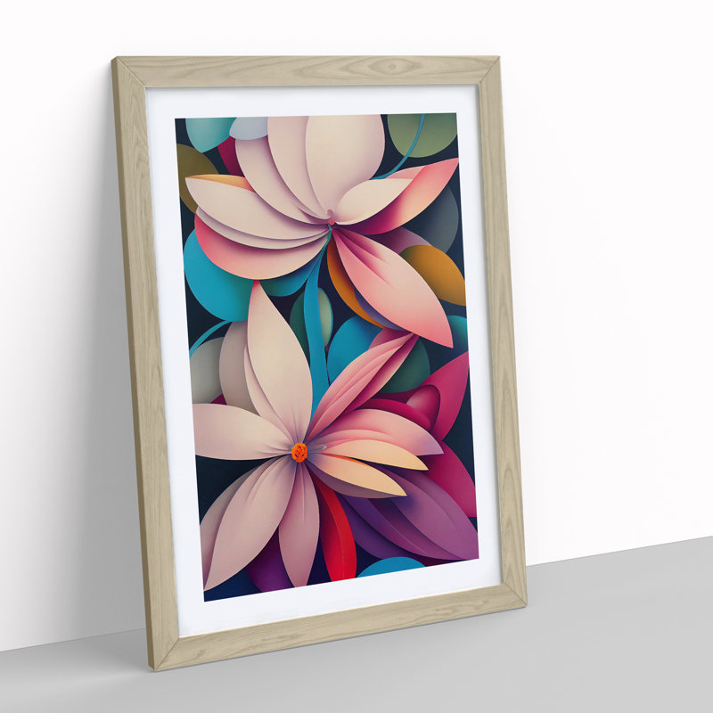 The Cosmopolitan Flowers Abstract - Framed Print, 64cm H x 46cm W x 2cm D, Oak Framed