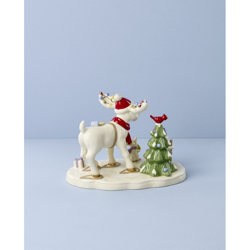 Marcel the Moose Delivering Gifts Figurine