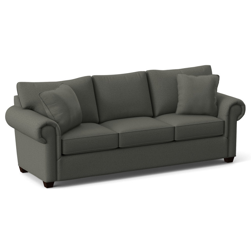 Grace 86" Round Arm Sofa with Reversible Cushions, Dorset Ash
