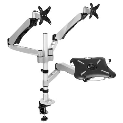 Support de bureau pour ordinateur portable avec moniteur à mouvement complet Mount-It pouvant accueillir des écrans de 27 pouces et des ordinateurs portables de 17 pouces