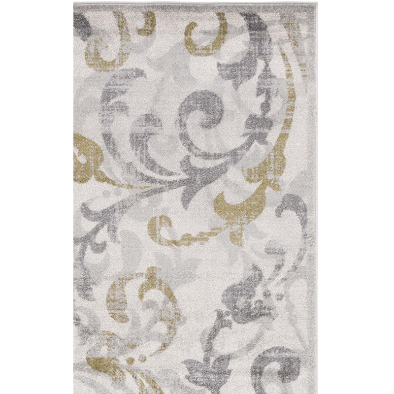 Tapis ivoire / gris clair Ammundsen, Tapis de couloir 2 pi 3 po x 7 pi