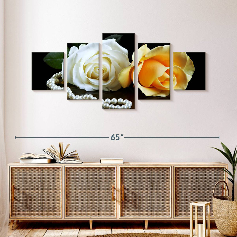 Perles et roses, H 24 po x l 55 po