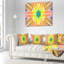 Texture fractale jaune brillant - coussin imprimé abstrait-30628927-30628930