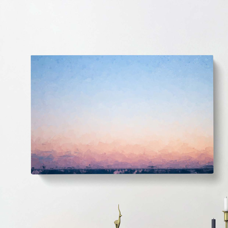Pink Horizon In Abstract - Wrapped Canvas Painting, 50cm H x 76cm W x 3cm D