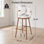Tabouret de bar d'intérieur rembourré avec structure en métal, finition noyer et revêtement beige, ensemble de 2