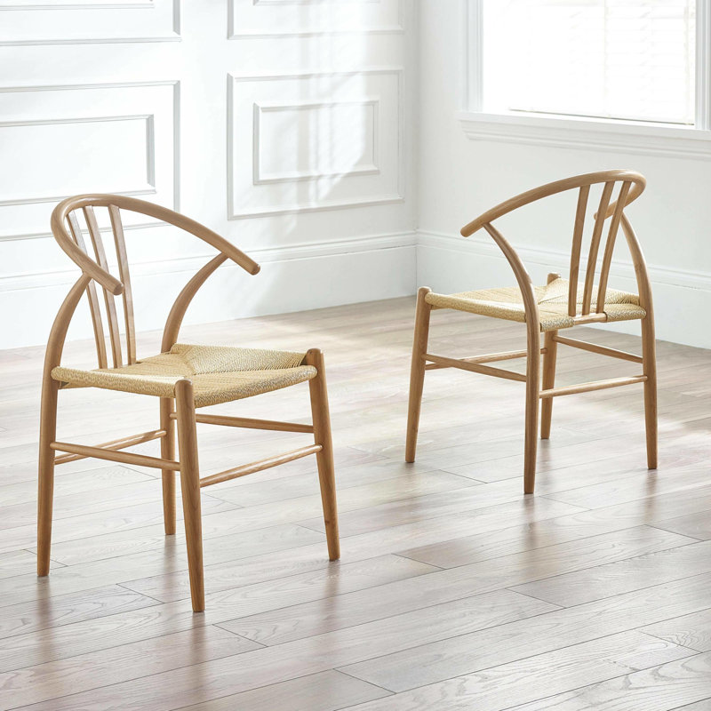 Set Of 2 Solid Oak Dining Chairs