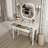 Elegant Vintage Makeup Vanity Desk with Octagonal Mirror, Dressing Table with Jewelry Storage