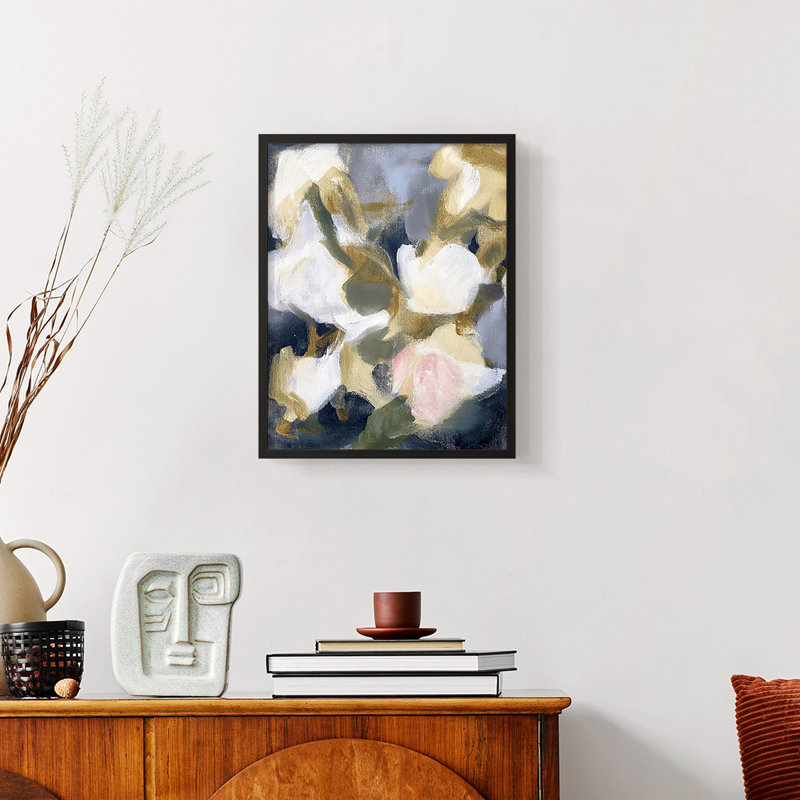 FLORAL Series DCLIII  -Premium Framed Print -Ready to Hang - No Nails Required, Black, 11" H x 9" W