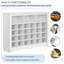 Range-chaussures, console à 24 casiers au design élégant ON-TREND, armoire à chaussures moderne avec base incurvée, buffet polyvalent de haute qualité pour couloir, chambre à coucher, salon, blanc