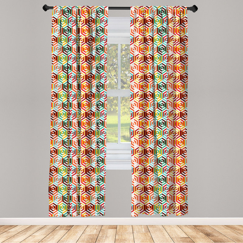 Chevron Semi-Sheer Rod Pocket Curtain Panels, 28" x 95"