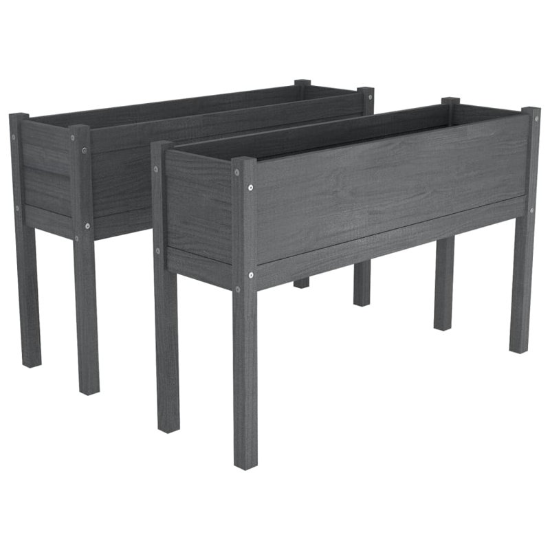 Alastaire Wood Planter Box, 70cm H x 70cm W x 70cm D, Grey