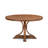7 Piece Dining Set for 6 Consists of a Round Table with Pedestal and 6 Black Linen Fabric Parson Chairs, Antique Walnut-151263096