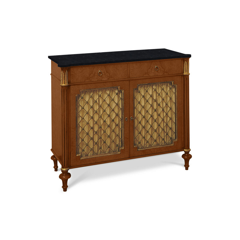 New Empire 43.31'' W Solid Wood Server, Burl 02, Nero Marquinia