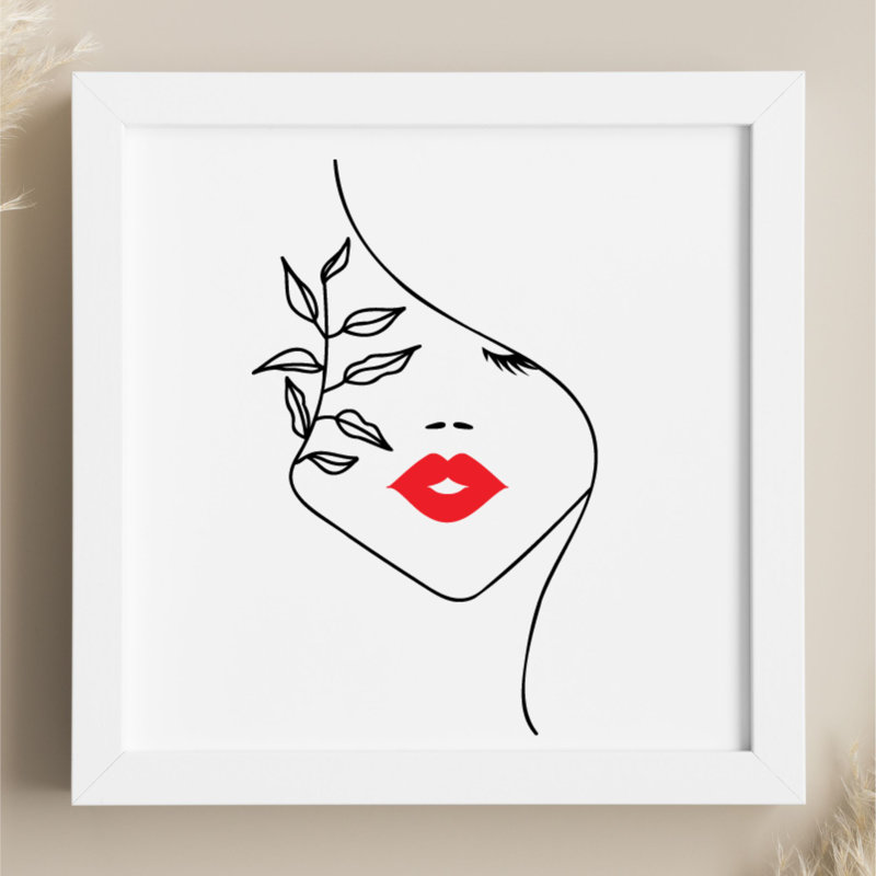Modern Floral Lady Line - Print on Plastic / Acrylic