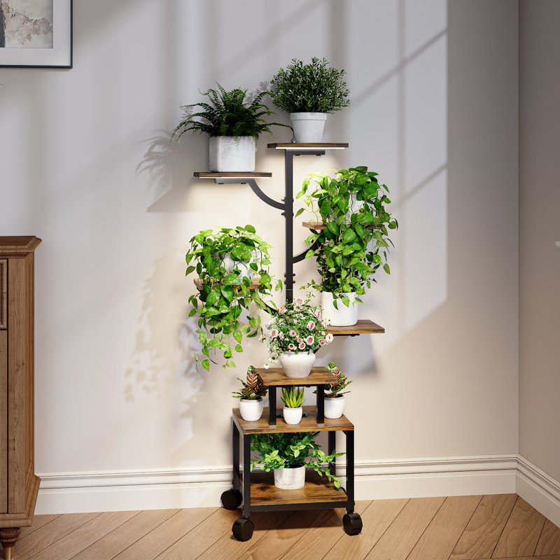 Support pour plante d'intérieur à roulettes H 41 po