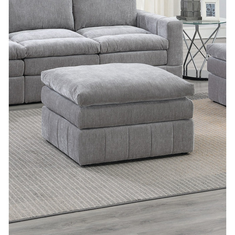 Contemporary Modular Sectiona Set Furniture Corner Sectional, Grey Fabric