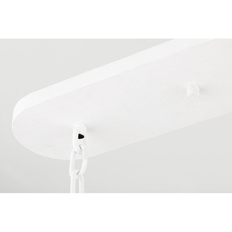 Torch 6 Light Island Light, White Plaster