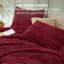 Ensembles d'édredon pour lit simple - ensemble de literie 2 pièces en molleton rouge foncé moelleux, esthétique rayée confortable pour les chambres modernes et les chambres d'amis, décoration intérieure de luxe toutes saisons-114316016-122269088