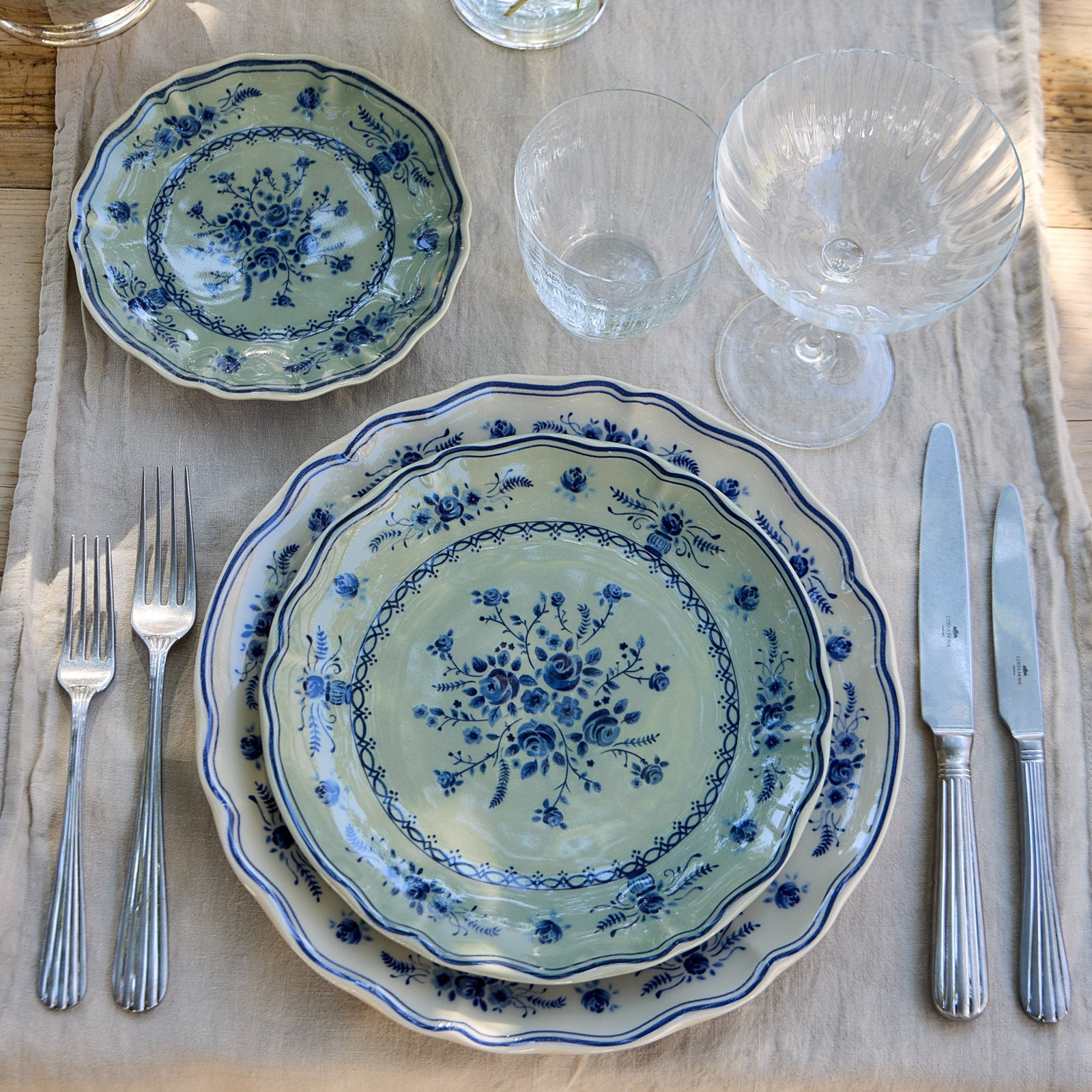 Vila 7" Appetizer Plate, Blue/Olive