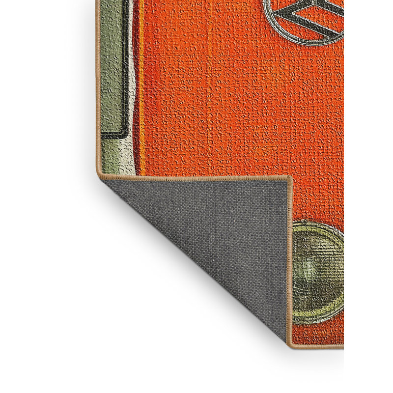 Tapis orange bus VW, Rectangle 4 pi x 6 pi